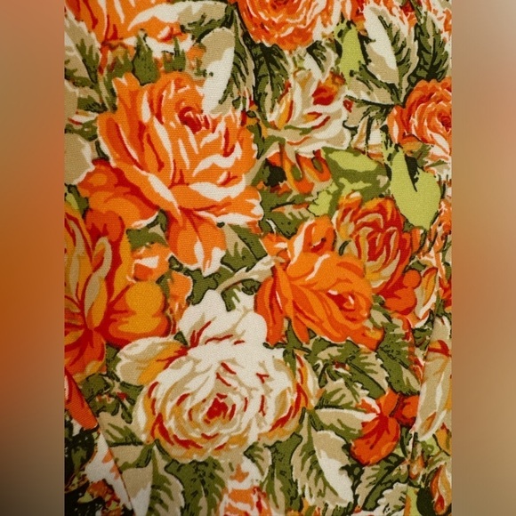Gabby Skye Sleeveless Pink Orange Rose Floral Flared Dress Size 8 - Picture 16 of 16